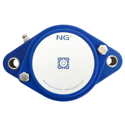 NG waterproof flange bearing F2 Ø25, 2-bolt, closed cover, blue