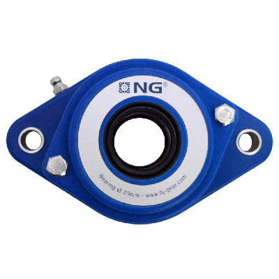 NG wasserdicht Flanschlager F2 Ø30, 2-Loch, offener Deckel, blau