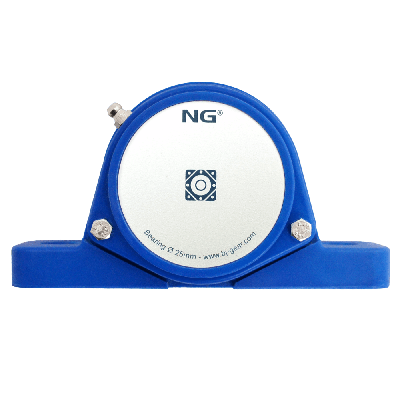 NG wasserdicht Stehlager SF2 Ø25, 2-Loch, geschlossen Deckel, Blau