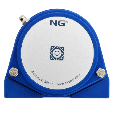 NG wasserdicht Stehlager mit Gewinde S2 Ø30, 2-Loch, geschlossen Deckel, Blau