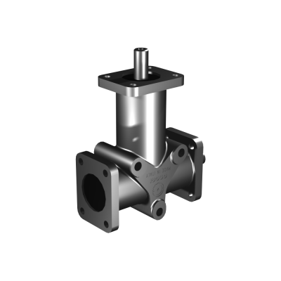 Poggi right angle gearbox 5000, R1:2, D1, Ø8f7, 2-way, Stainless steel