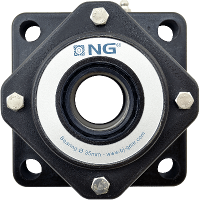 NG waterproof flange bearing Ø35 F4, 4-bolt, open cover