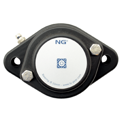 NG waterproof flange bearing F2 Ø20, 2-bolt, closed cover