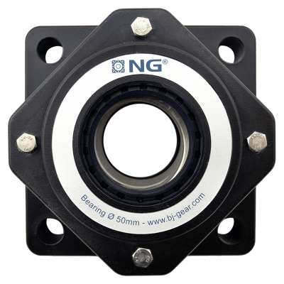 NG wasserdicht Flanschlager F4 Ø50, 4-Loch, geöffnet Deckel