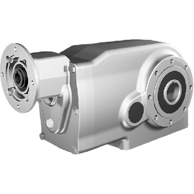 Clean-Geartech X74N, helical bevel gear Ø40H7 hollow shaft, 177,69:1, input 80B14, V5, stainless steel