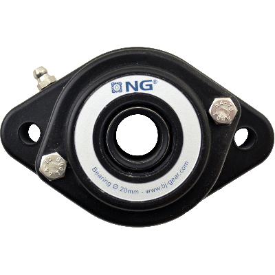 NG wasserdicht Flanschlager F2 Ø20, 2-Loch, offener Deckel